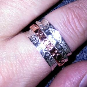 Handmade sterling silver and copper meditation